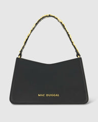 Shoulder Bags | Women Mac Duggal Gold Floral Small Black Nappa Leather Shoulder Bag Black