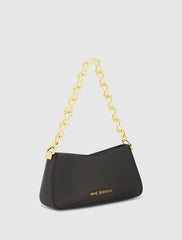 Shoulder Bags | Women Mac Duggal Gold Strap Small Black Nappa Leather Shoulder Bag - FINAL SALE Black
