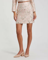Skirts | Women Mac Duggal Brocade Mini Skirt Blush Multi