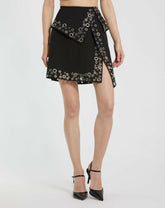 Skirts | Women Mac Duggal Crepe Grommet Mini Skirt Black