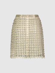 Skirts | Women Mac Duggal Hand Beaded Mini Skirt - FINAL SALE Nude