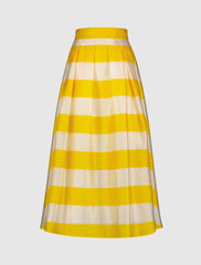 Skirts | Women Mac Duggal Striped Organza High Waisted Midi Skirt - FINAL SALE Sunshine