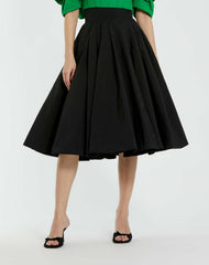 Skirts | Women Mac Duggal The Bubbly Faille High Waisted Midi Full Circle Skirt Black