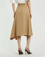 Skirts | Women Mac Duggal Twill Midi Skirt With Buttons Taupe