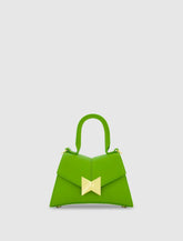 Top Handle Bags | Women Mac Duggal Angular Mini Leather Handbag With Gold Hardware Pear