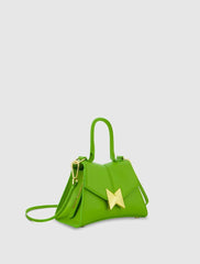 Top Handle Bags | Women Mac Duggal Angular Mini Leather Handbag With Gold Hardware Pear