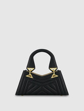 Top Handle Bags | Women Mac Duggal Angular Quilted Napa Leather Handbag Black
