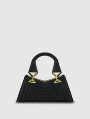 Top Handle Bags | Women Mac Duggal Angular Quilted Napa Leather Handbag Black