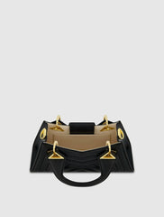 Top Handle Bags | Women Mac Duggal Angular Quilted Napa Leather Handbag Black