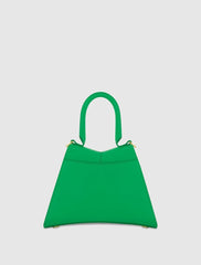 Top Handle Bags | Women Mac Duggal Angular Small Green Leather Handbag With Gold Hardware Spring Green