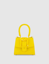 Top Handle Bags | Women Mac Duggal Buckled Mini Croco Sunshine Leather Handbag With Detachable Strap Sunshine