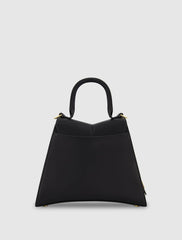 Top Handle Bags | Women Mac Duggal Medium Angular Black Leather Handbag With Gold Hardware Black