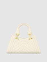 Top Handle Bags | Women Mac Duggal Quilted Napa Leather Angular Handbag Ecru