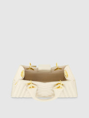 Top Handle Bags | Women Mac Duggal Quilted Napa Leather Angular Handbag Ecru