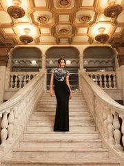 Best Sellers | Women Mac Duggal Black High Neck Embellished Column Gown Black