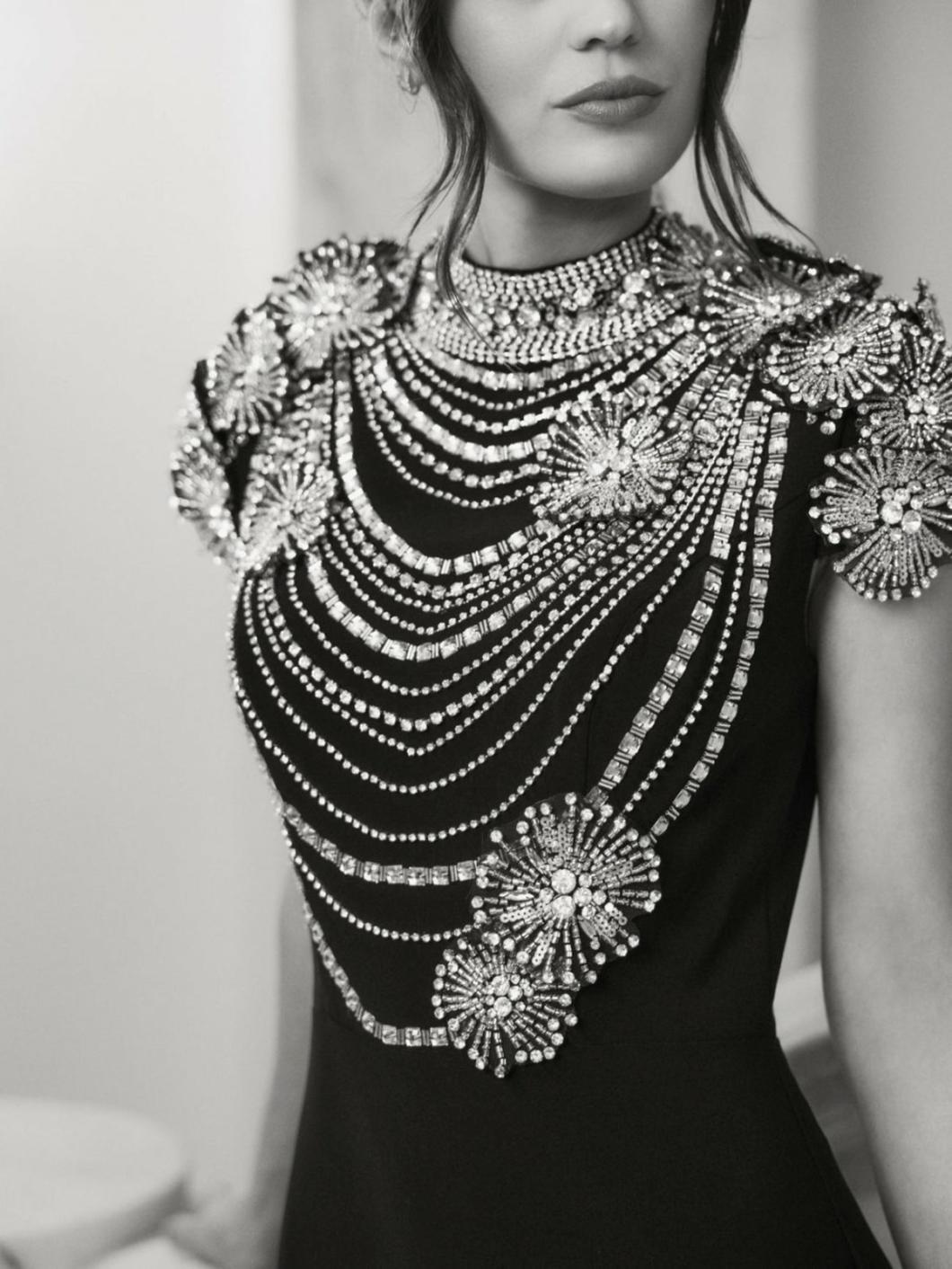 Best Sellers | Women Mac Duggal Black High Neck Embellished Column Gown Black