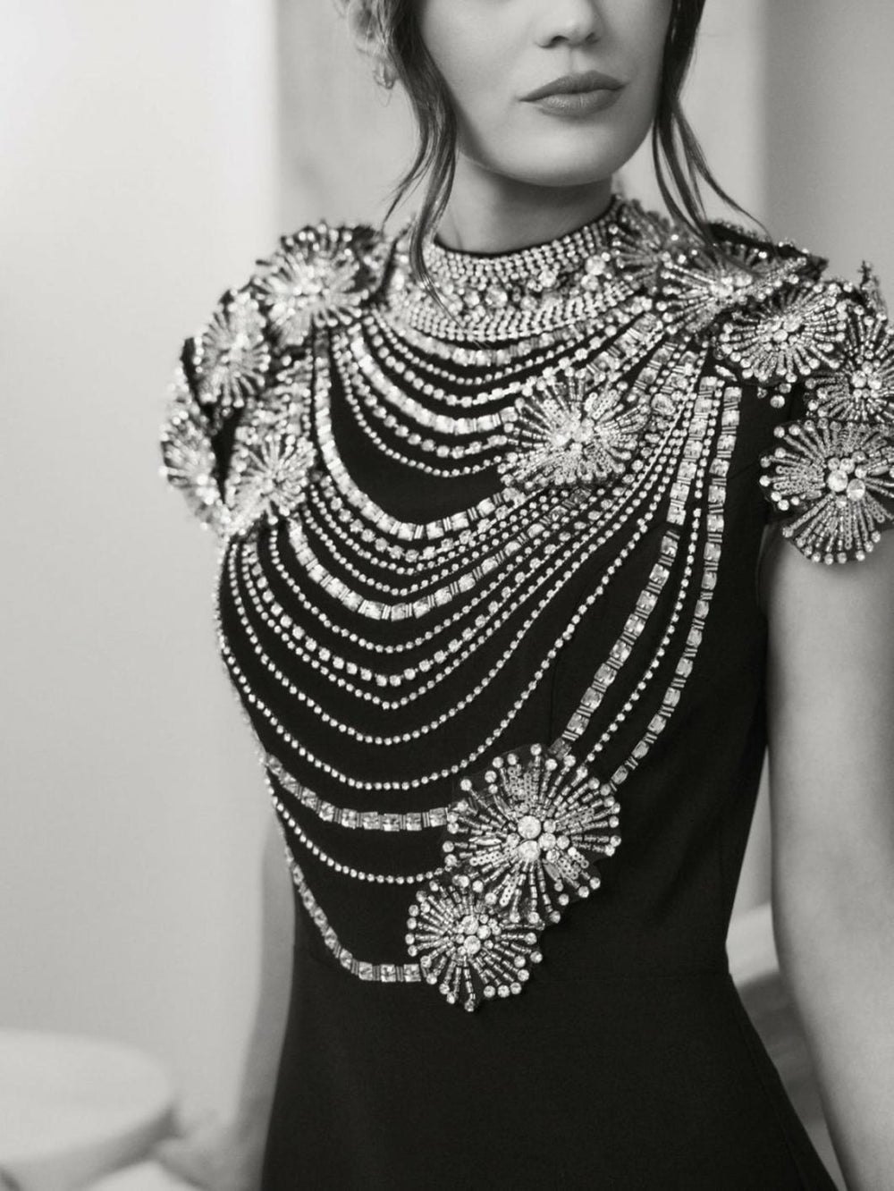 Best Sellers | Women Mac Duggal Black High Neck Embellished Column Gown Black