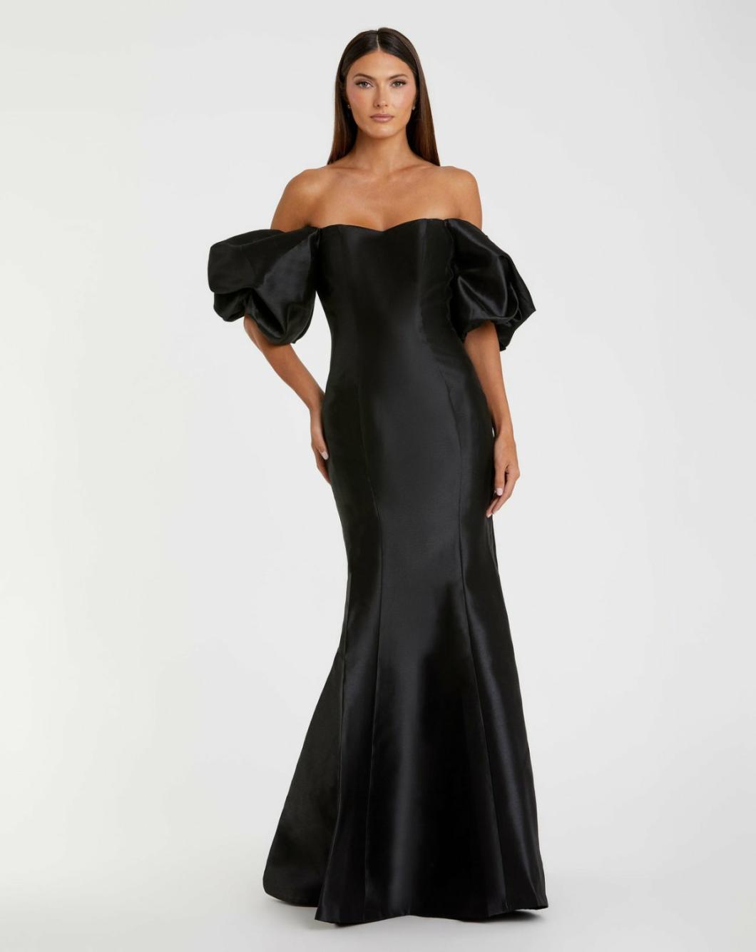 Best Sellers | Women Mac Duggal Black Sweetheart Off The Shoulder Puff Sleeve Gown Black