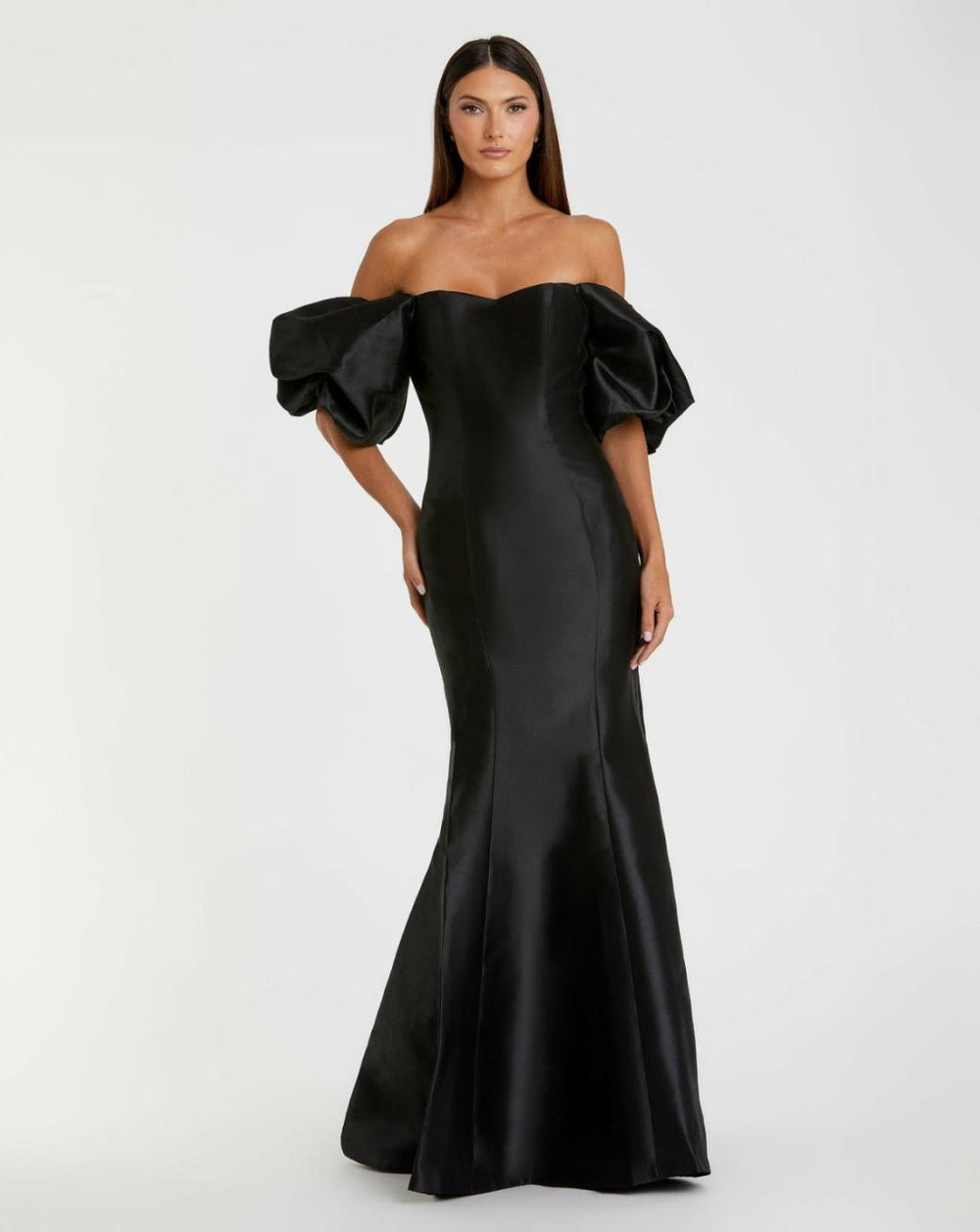 Best Sellers | Women Mac Duggal Black Sweetheart Off The Shoulder Puff Sleeve Gown Black