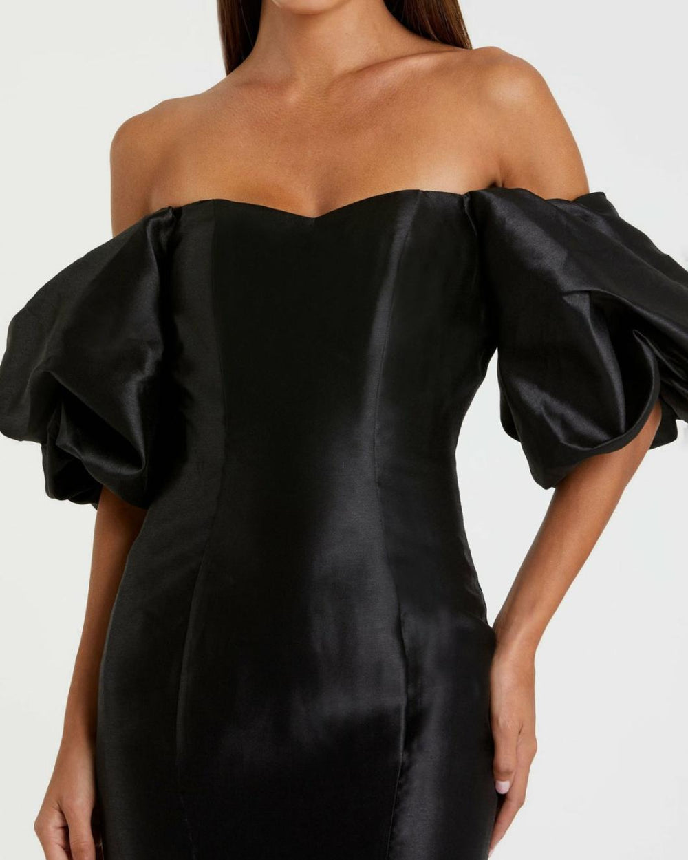 Best Sellers | Women Mac Duggal Black Sweetheart Off The Shoulder Puff Sleeve Gown Black