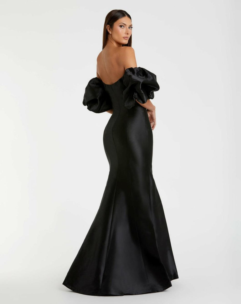 Best Sellers | Women Mac Duggal Black Sweetheart Off The Shoulder Puff Sleeve Gown Black