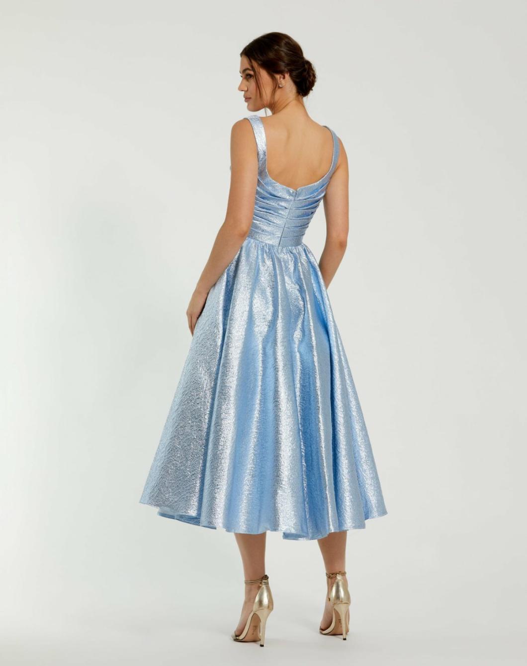 Best Sellers | Women Mac Duggal Blue Square Neck Sleeveless A Line Dress Ice Blue