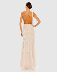 Best Sellers | Women Mac Duggal Embellished One Shoulder Strappy Trumpet Gown Blush
