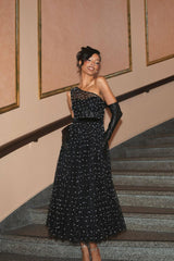 Best Sellers | Women Mac Duggal One Shoulder Pearl Beaded Midi Ballgown Black