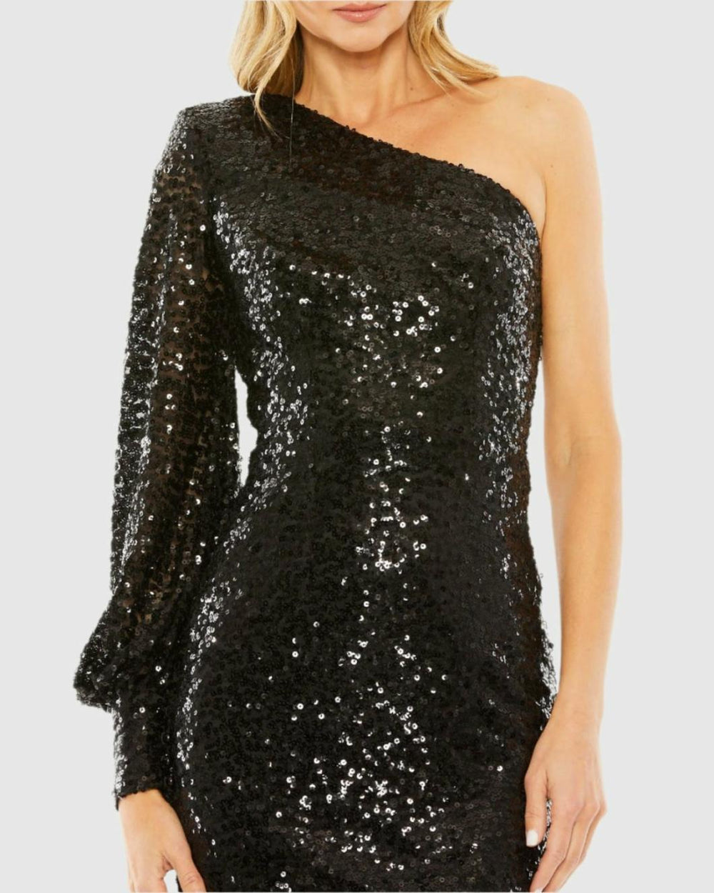 Best Sellers | Women Mac Duggal One Sleeve Sequin Mini Dress Gold