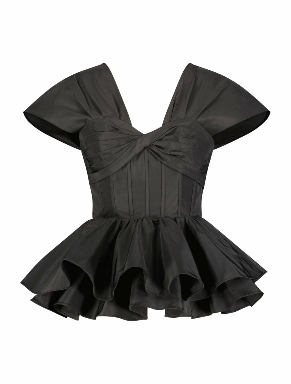 Blouses And Tops | Women Mac Duggal Faille Twist Bustier Peplum Top Black