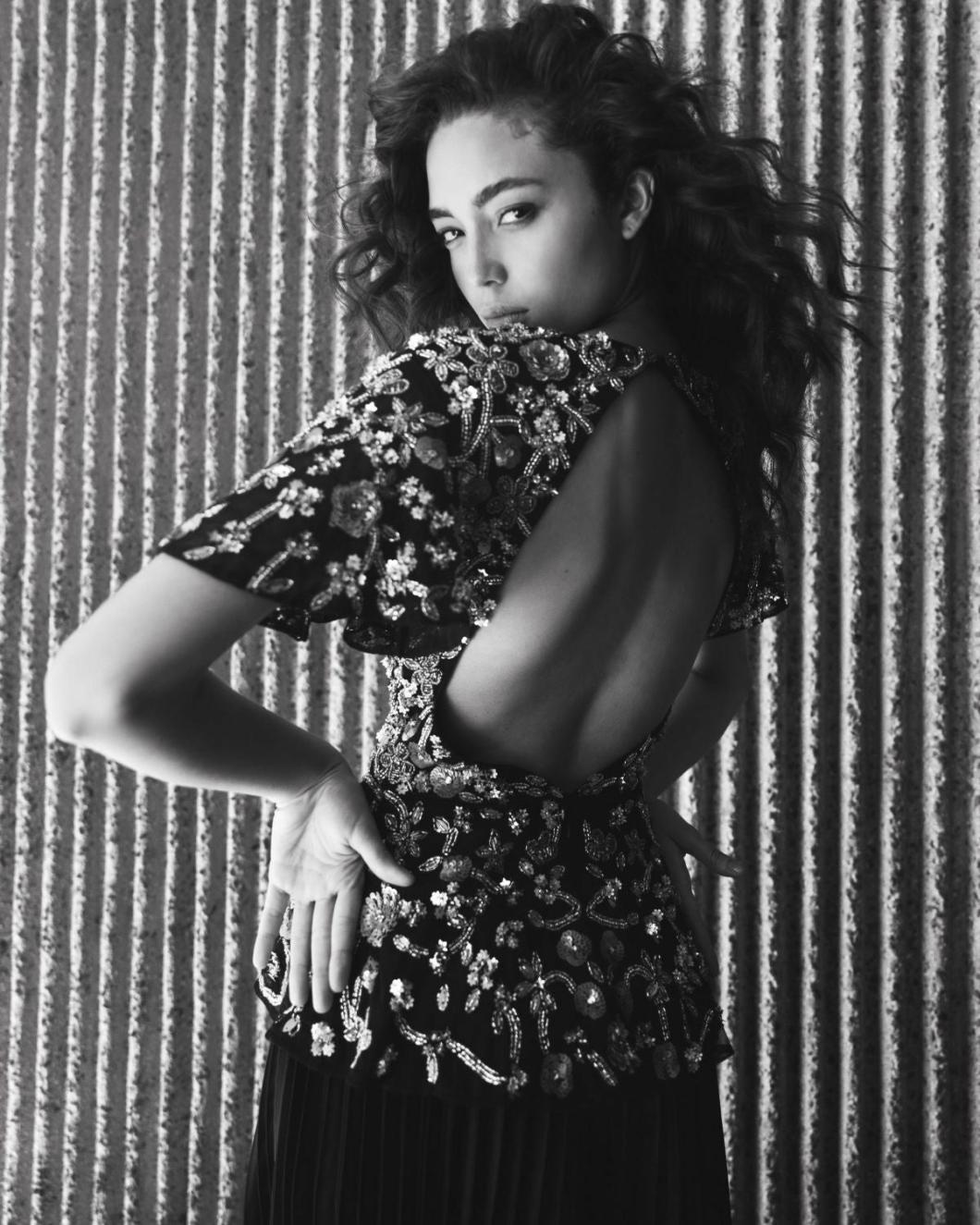 Blouses And Tops | Women Mac Duggal Floral Embellished Butterfly Sleeve Peplum Top - FINAL SALE Black Multi