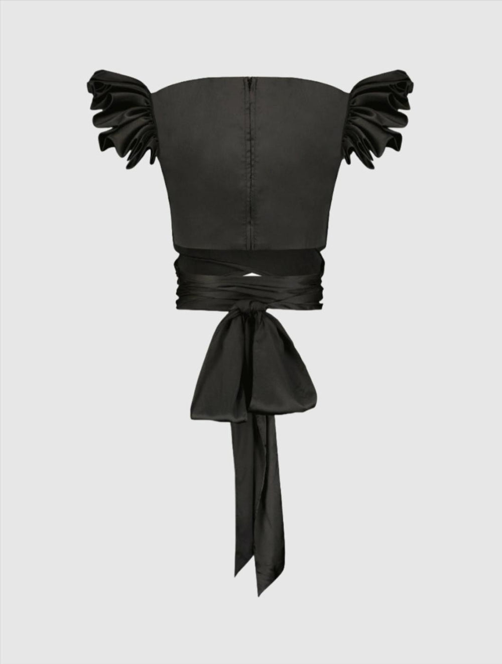 Blouses And Tops | Women Mac Duggal Ruffle Cap Sleeve Wrap Top Black