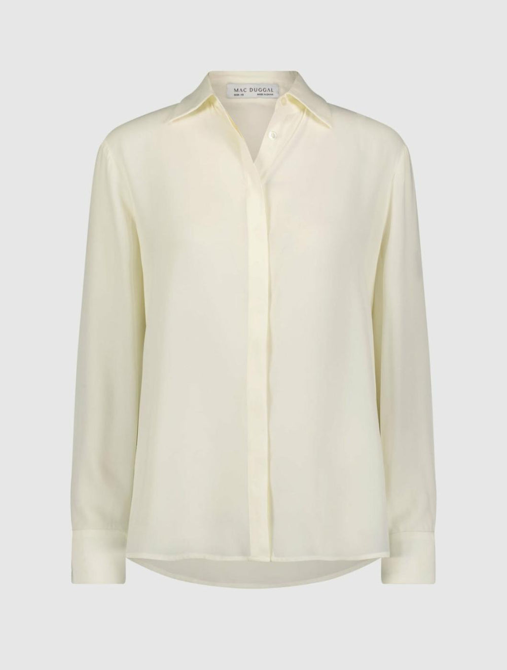 Blouses And Tops | Women Mac Duggal The Bentley Long Sleeve Button Up Georgette Blouse - FINAL SALE Cream