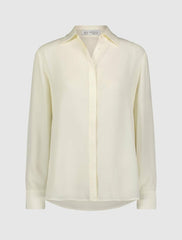 Blouses And Tops | Women Mac Duggal The Bentley Long Sleeve Button Up Georgette Blouse - FINAL SALE Cream