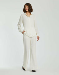 Blouses And Tops | Women Mac Duggal The Bentley Long Sleeve Button Up Georgette Blouse - FINAL SALE Cream