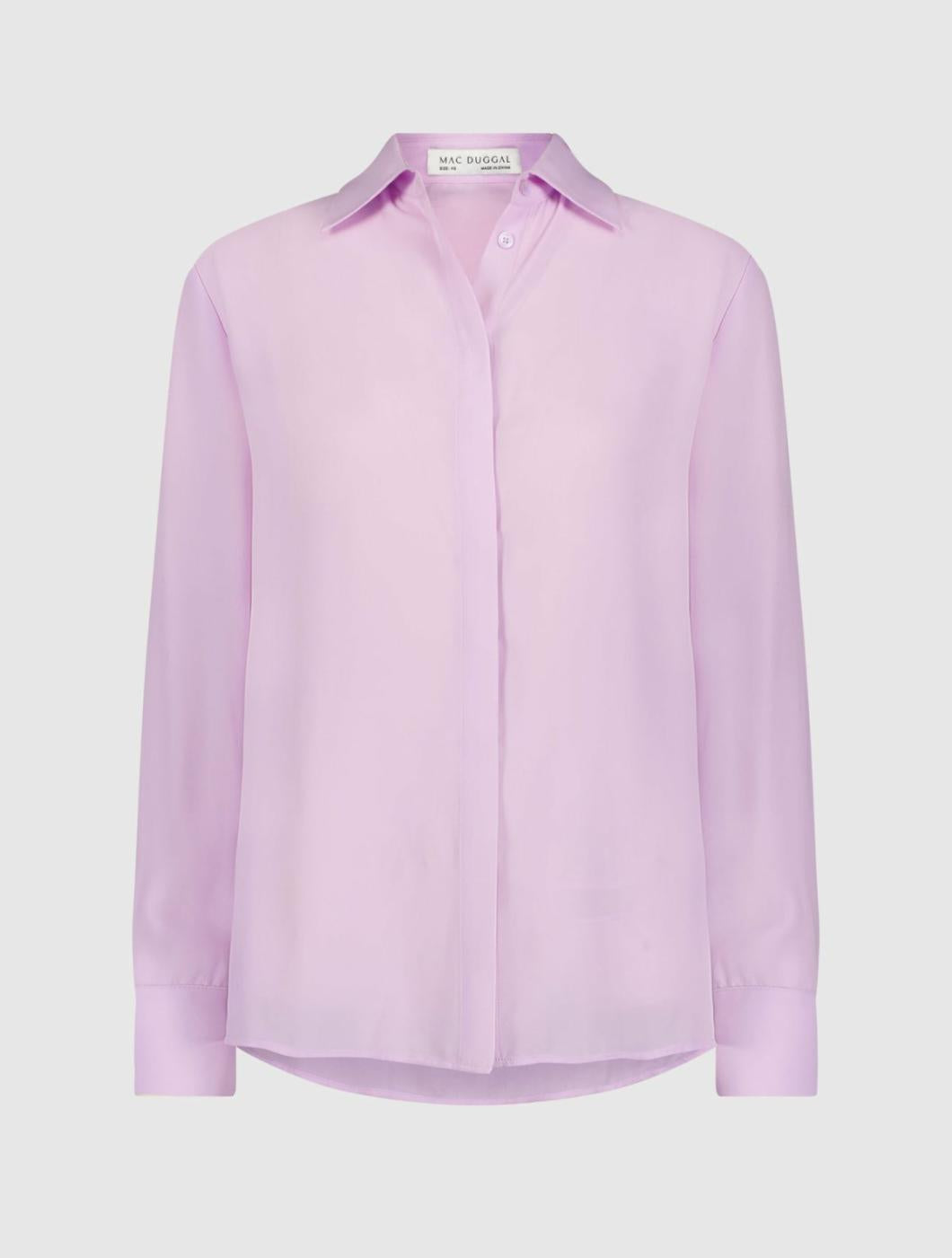 Blouses And Tops | Women Mac Duggal The Bentley Long Sleeve Button Up Georgette Blouse - FINAL SALE Orchid