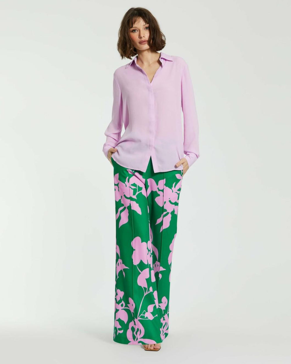 Blouses And Tops | Women Mac Duggal The Bentley Long Sleeve Button Up Georgette Blouse - FINAL SALE Orchid