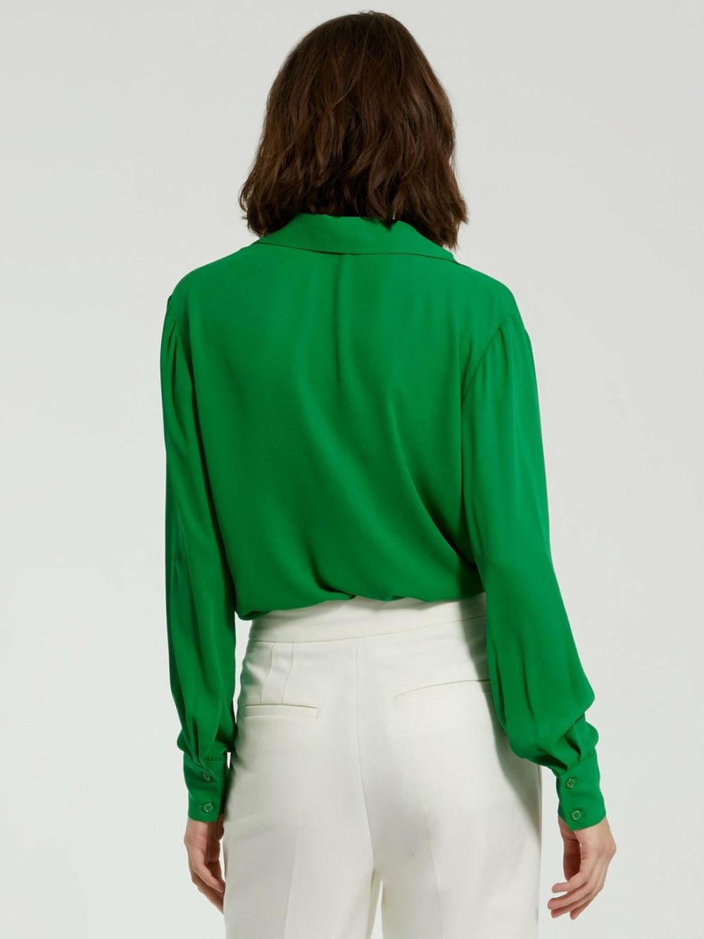 Blouses And Tops | Women Mac Duggal The Bentley Long Sleeve Button Up Georgette Blouse - FINAL SALE Spring Green