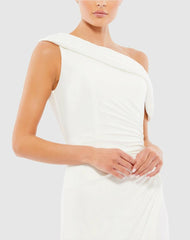 Cocktail Dresses | Women Mac Duggal Ruched Off-The-Shoulder Midi Dress Red