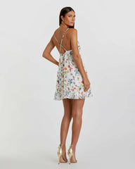 Daytime Dresses | Women Mac Duggal Butterfly Print Ruffle Hem Mini Dress White Multi