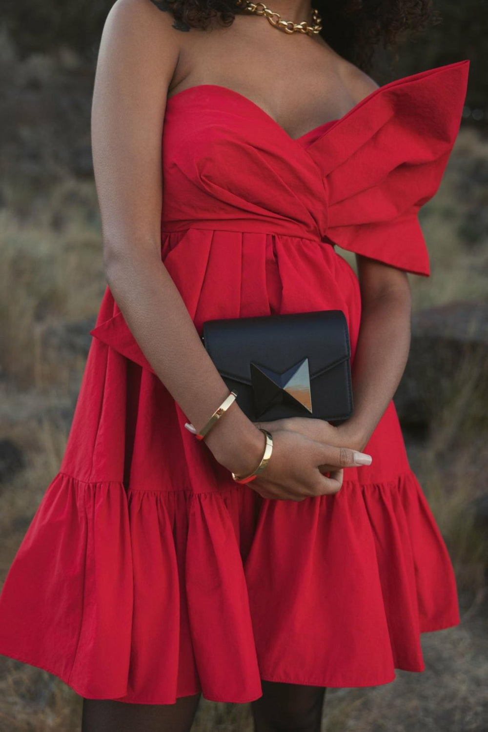 Daytime Dresses | Women Mac Duggal Faille Strapless Twist Bow Mini Dress Cherry