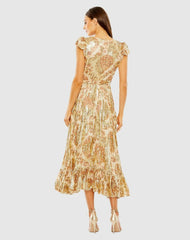 Daytime Dresses | Women Mac Duggal Flutter Sleeve Floral Wrap Dress Cream Multi