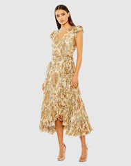 Daytime Dresses | Women Mac Duggal Flutter Sleeve Floral Wrap Dress Cream Multi