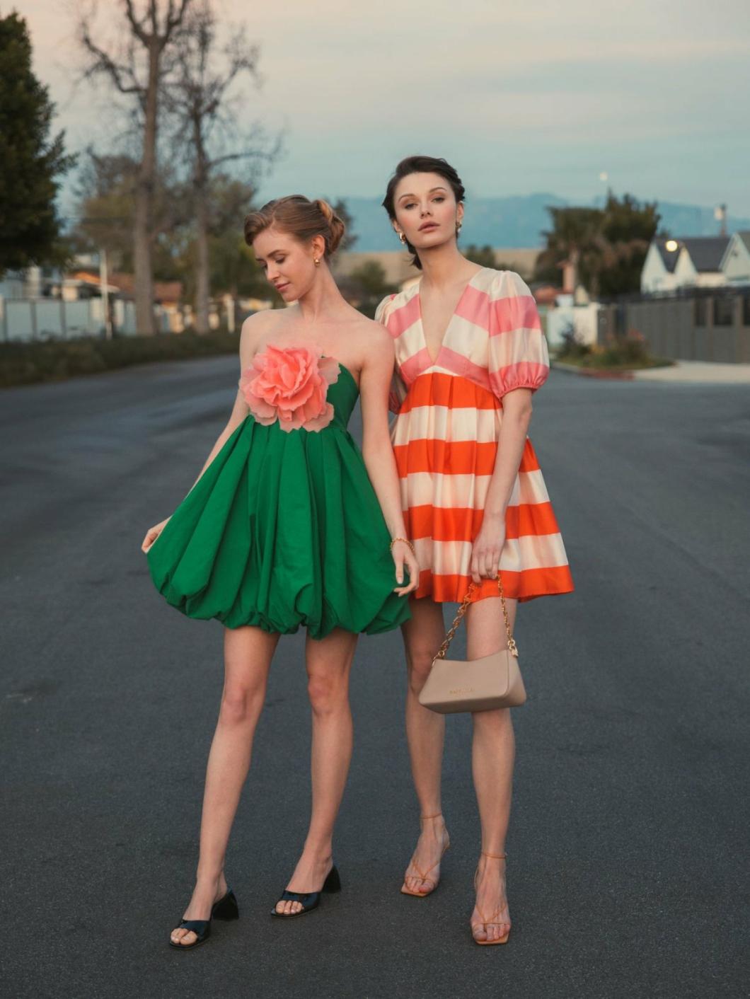 Daytime Dresses | Women Mac Duggal Green Strapless Faille Mini Dress With 3D Flower Spring Green