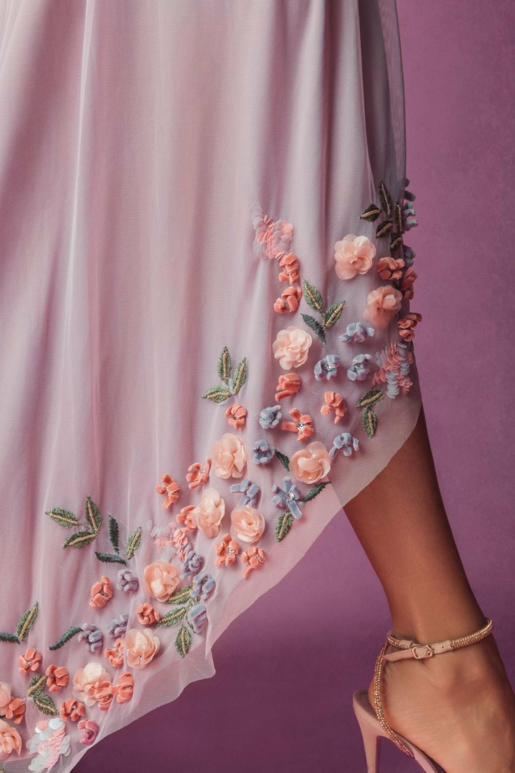 Daytime Dresses | Women Mac Duggal One Shoulder Trapeze Embellished High Low Dress Orchid Multi