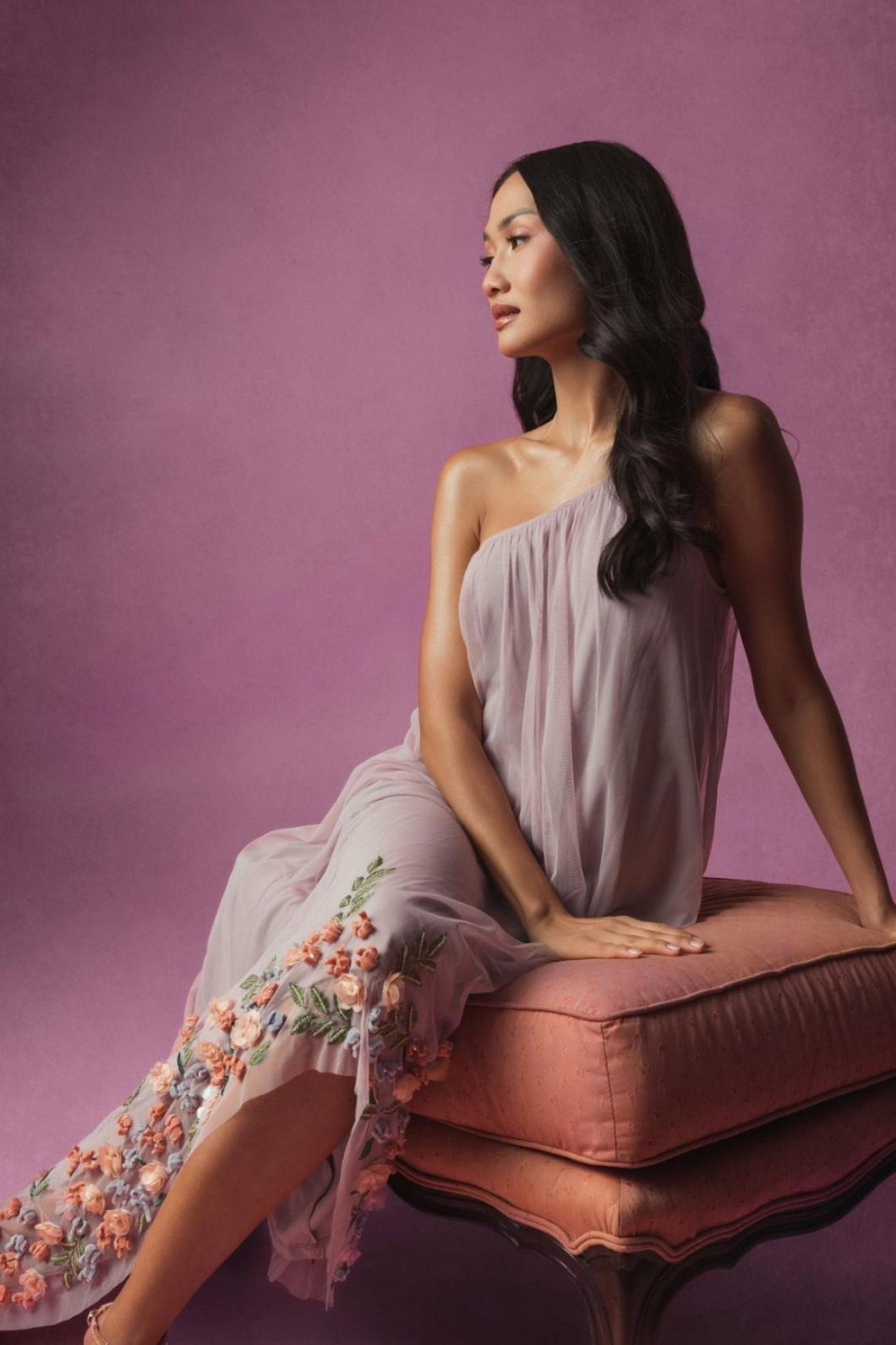 Daytime Dresses | Women Mac Duggal One Shoulder Trapeze Embellished High Low Dress Orchid Multi