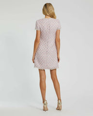 Daytime Dresses | Women Mac Duggal Pink Cap Sleeve Floral Button Detail Shift Dress Pink Multi