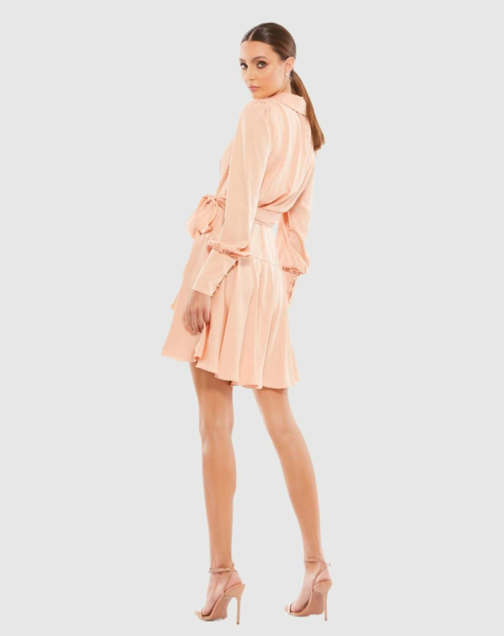 Daytime Dresses | Women Mac Duggal Pink Short Wrap Dress Salmon