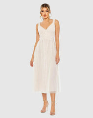 Daytime Dresses | Women Mac Duggal Pink Sleeveless Ruffle Tiered Dress Oyster