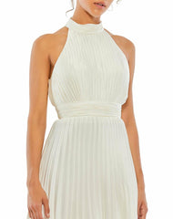 Daytime Dresses | Women Mac Duggal Pleated Halter Neck Mini Dress White